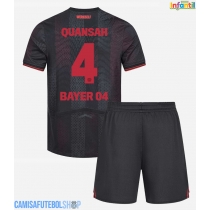 Camisa de time de futebol Bayer Leverkusen Jarell Quansah #4 Replicas 1º Equipamento Infantil 2025-26 Manga Curta (+ Calças curtas)